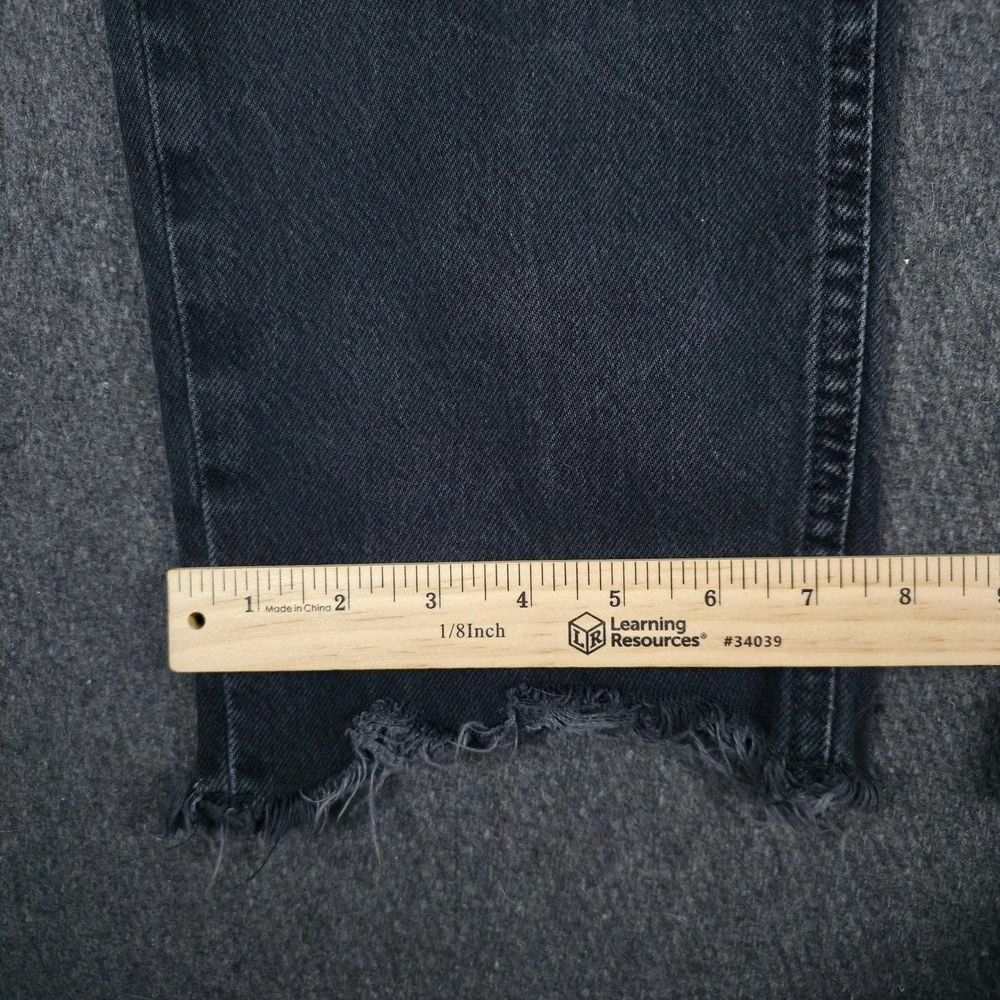We The Free Jeans Womens 26 Black Straight Leg Distressed Boho Preppy Grunge